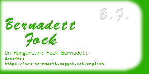 bernadett fock business card